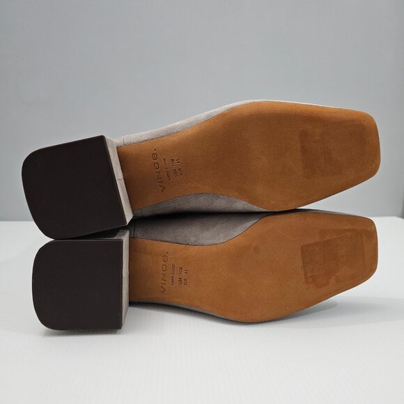 Vince Kimmy Ankle Bootie Womens 10 Gray Suede Pull On Block Heel Minimalist Fall - Picture 12 of 14